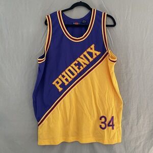 Vtg Mens XL Phoenix Suns #34 Charles Barkley Sleeveless Basketball Jersey